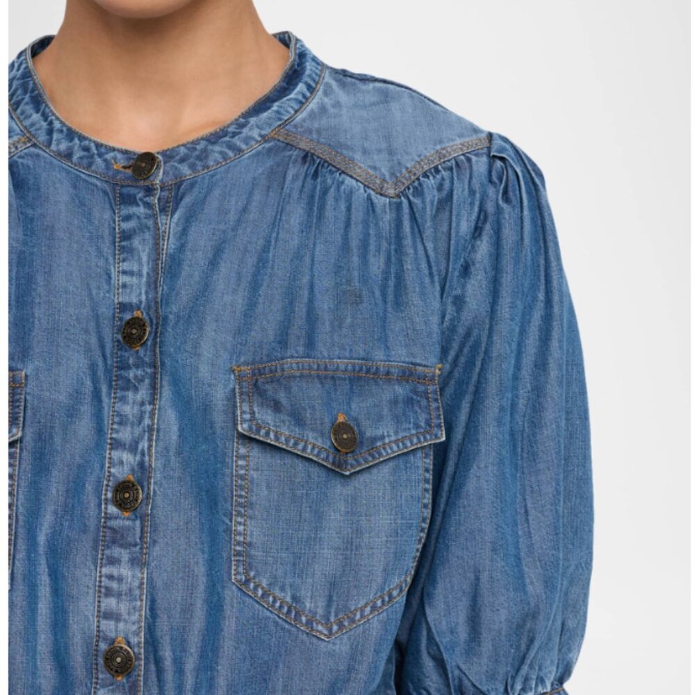Ramy Brook Norman Chambray Mini Shirtdress, M - Picture 4 of 12